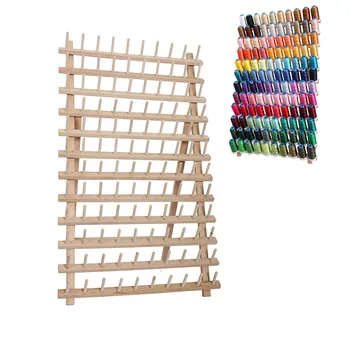 

120 Spool Sewing Tool Thread Rack Wooden Organizer Foldable Wood Sewing Thread Rack Organizer Embroidery Sewing Storage Holder