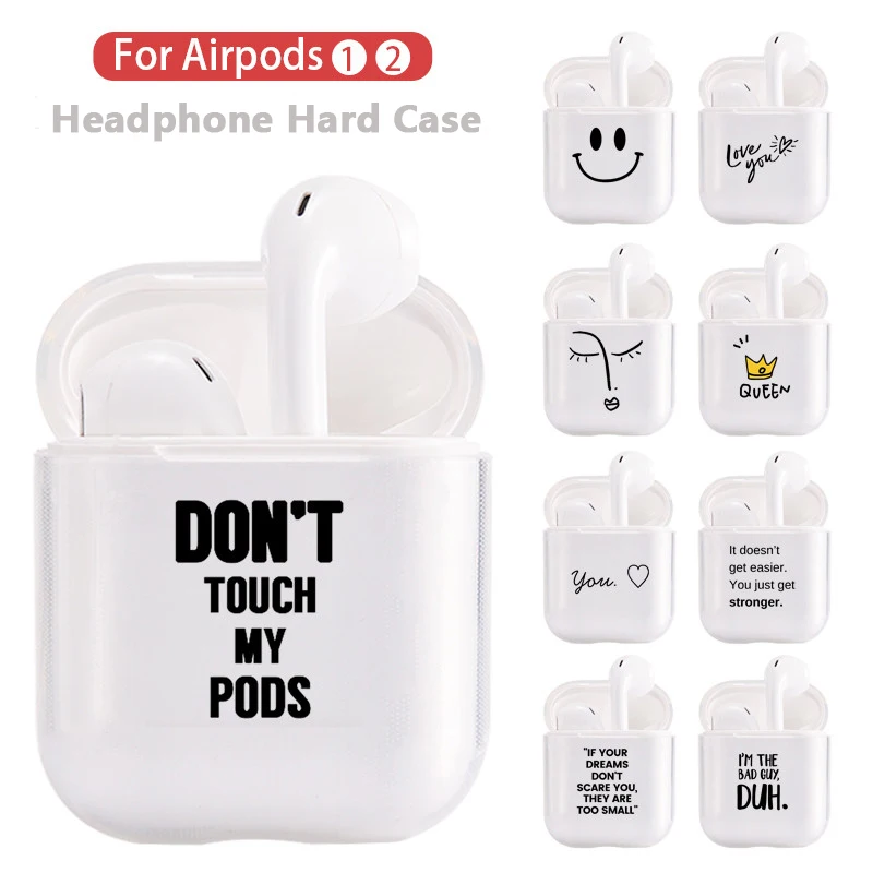 

Crystal Cute Earphone Case For Apple AirPods Case Hard PC Transparent Protective Cover For Airpods Accessories Charging Box