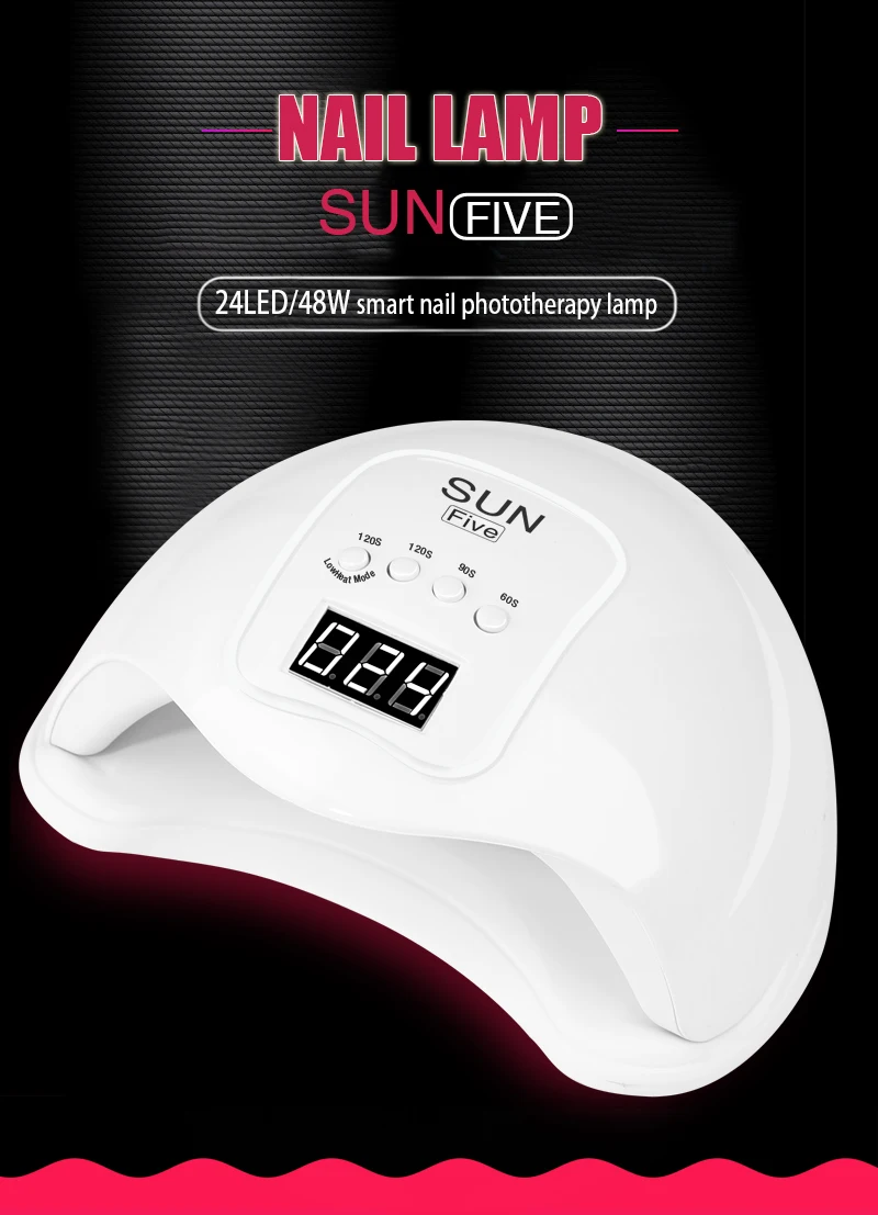 Sunfive лампа для нейл-арта 48 Вт 4 зубчатой передачи высокая скорость Выпекать УФ Гель-лак Интеллектуальный постоянная температура УФ светодиодная лампа MZ238