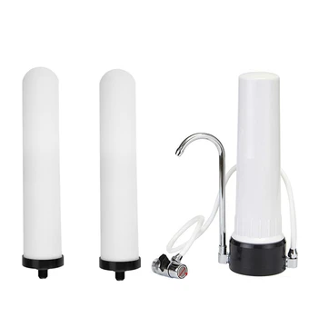 

1Pcs Desktop Water Purifier Alkaline Water & 2Pcs 10 Inch Ceramic Filter Cartridge Washable Activated Carbon Water Purifier