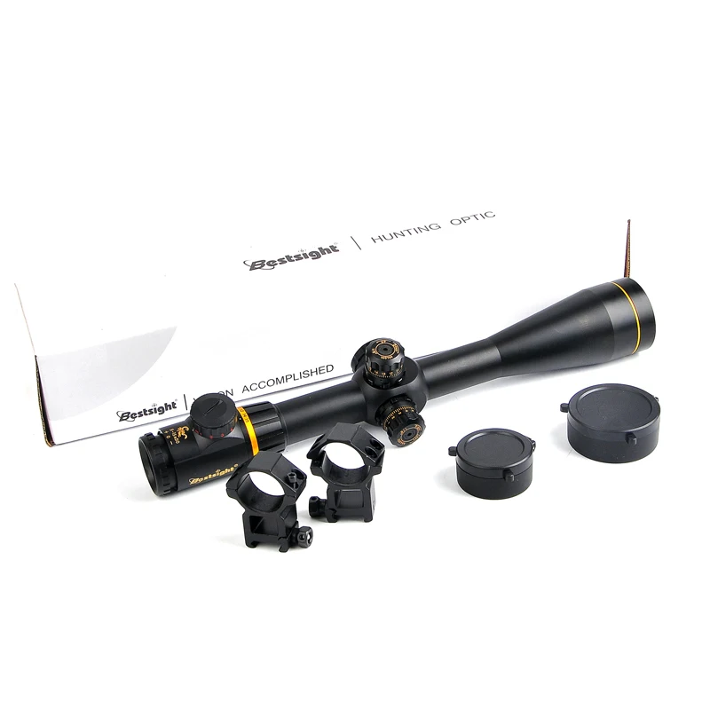Bestsight 5-15x50 FFP Золотая Оптика прицел с красным зеленым зрением сторона параллакса охотничьи прицелы для снайперская винтовка для страйкбола