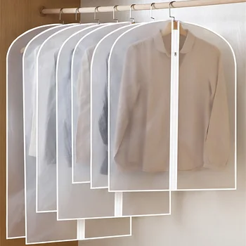 

Clothes dust-proof cover dust-proof bag hanging clothes dust-proof suit jacket hanging pocket household wardrobe coat cover pock