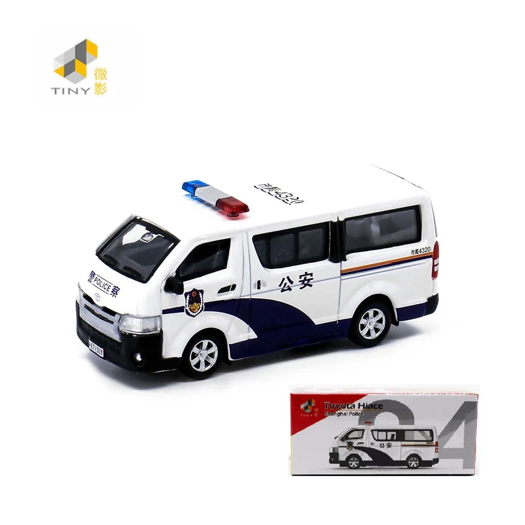 Крошечный 1:64 Toyota Hiace черный/Китайская полиция LHD литая модель автомобиля | Игрушки