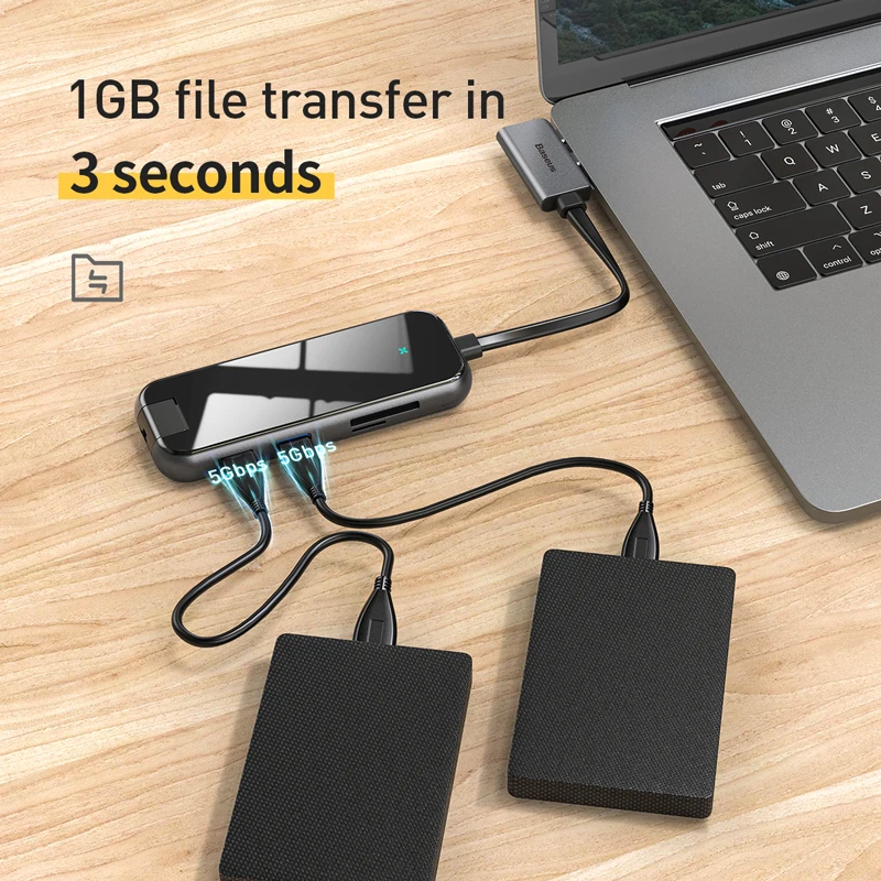 Baseus USB Type C концентратор к HDMI RJ45 Lan Мульти 3 0 PD адаптер для MacBook Pro Air Dock USBC c сплиттер