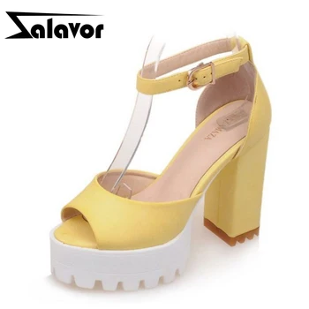 

ZALAVOR Ladies High Heel Sandals Women Peep Toe Sandals Platform Ankle Strap Shoes Classic Female Zapatos Mujer Size 33-43