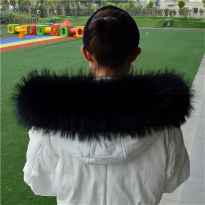 10 Genuine Real Raccoon Fur Collar Scarves Natural Raccoon fur Shawl Women Parka Coat Hood Trim Collar warm Fashion solid wrap - Цвет: 10