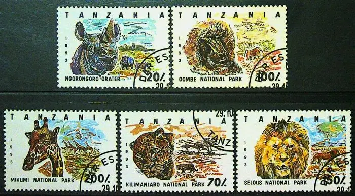 5 шт. коллекция почтовых отправлений в Танзании 1993 | Канцтовары для офиса и дома