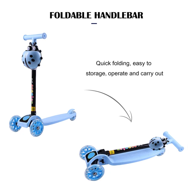 Kids Children Scooter 3 Wheel T Bar Balance Riding Kick Scooters LED Wheel Adjustable Scooter Kids Birthday Gift Fun Sport Toy 5
