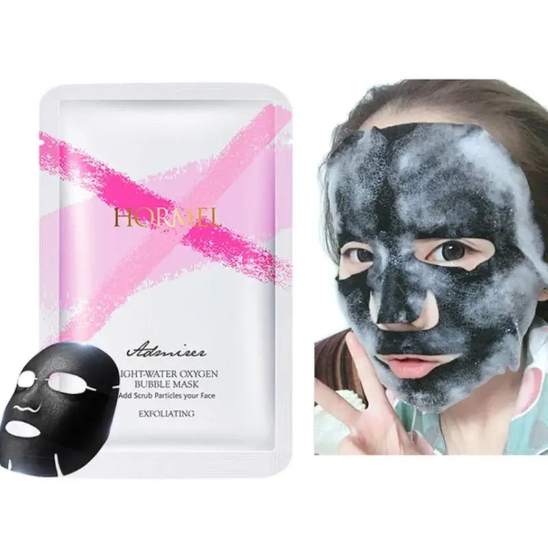 

Detox Oxygen Bubble Sheet Face Mask Korean Cosmetic Moisturizing Charcoal Black Mask For Face Facial Whitening Skin Care