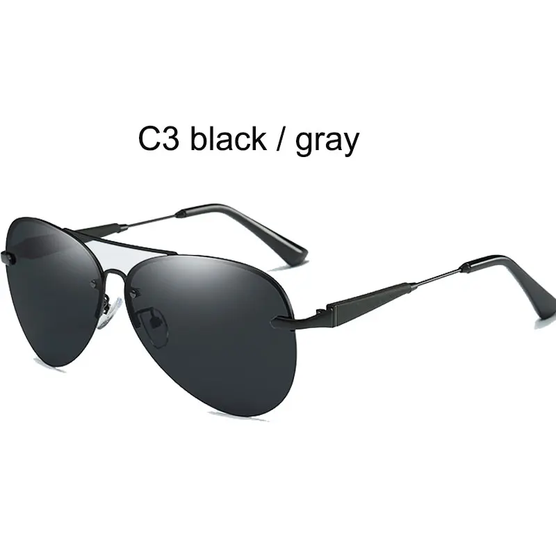 43c3 black gray Новинка, UV400, солнцезащитные очки, поляризационные, для мужчин и женщин, высокое качество, классические, спортивные, для улицы, для вождения, очки, цветные линзы - Цвет линз: 43c3 black gray