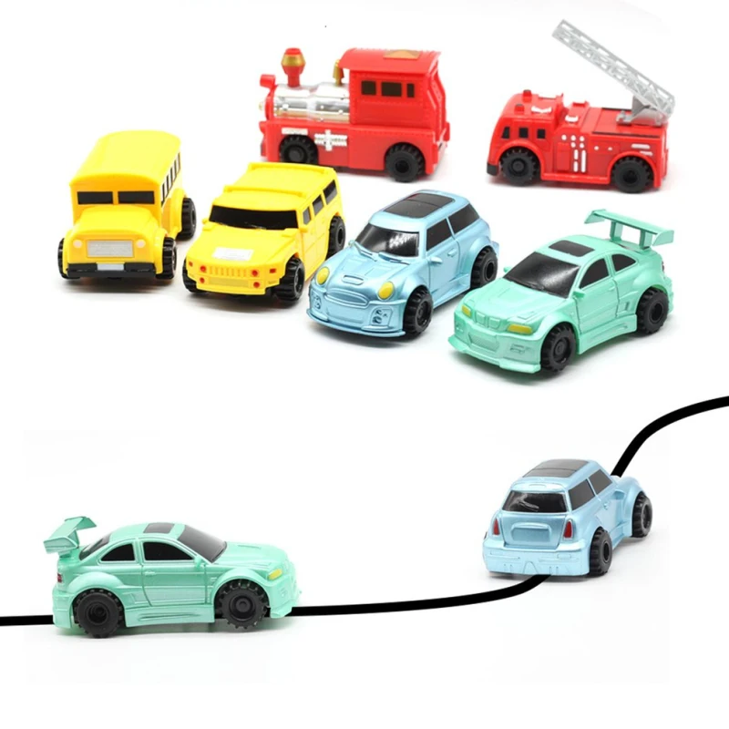Inductive Kids Toys Magic Follow Any Drawn Line Pen Car Truck Train Vehicles Toy 