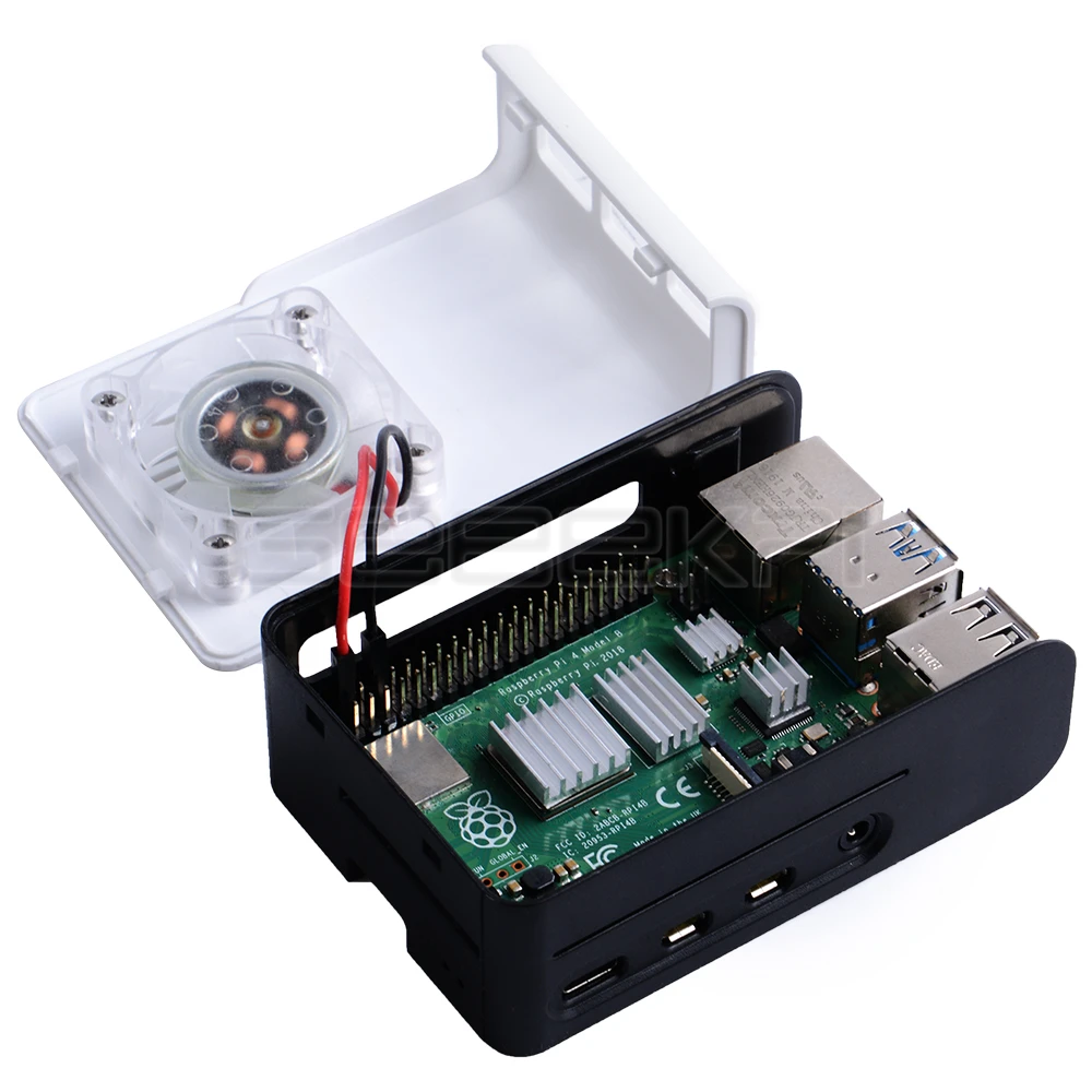 GeeekPi застежка ABS Корпус Крышка для Raspberry Pi 4 Модель B, с бликами охлаждения вентиляторные радиаторы для Raspberry Pi 4B