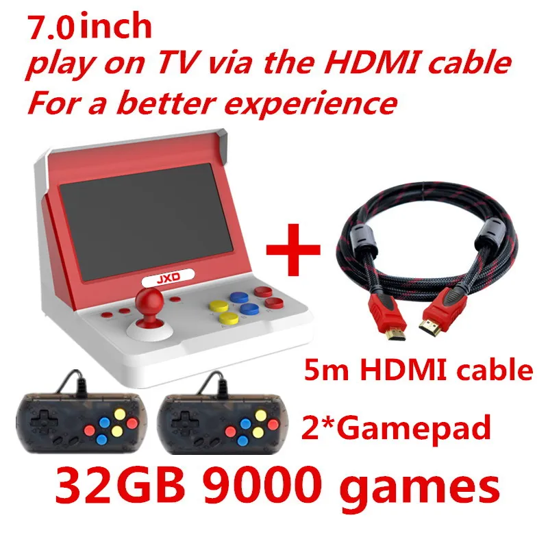 7.0 9000 games hdmi JXD классический Ностальгия Большой Рокер ретро мини игровой автомат построить в 9000 аркадная игра neogeo/cp1/cp2/gbc/gb/ - Цвет: 7.0 9000 games hdmi
