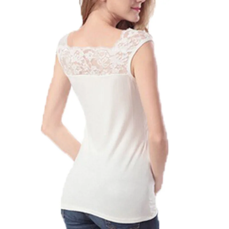 Summer Maternity Clothes Nursing Pregnant Clothes Breastfeeding T Shirt Women Maternity Sleeveless Tee Fashion Lace Mesh Tops