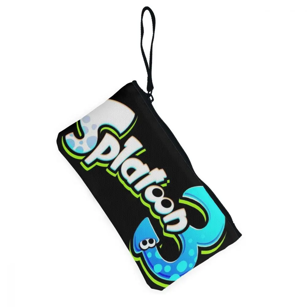 WHEREISART Splatoon 3 Унисекс холщовый Кошелек для монет тканевый кошелек на молнии с буквенным принтом для мужчин и женщин Мини Кошелек для монет маленькая косметичка для девочек