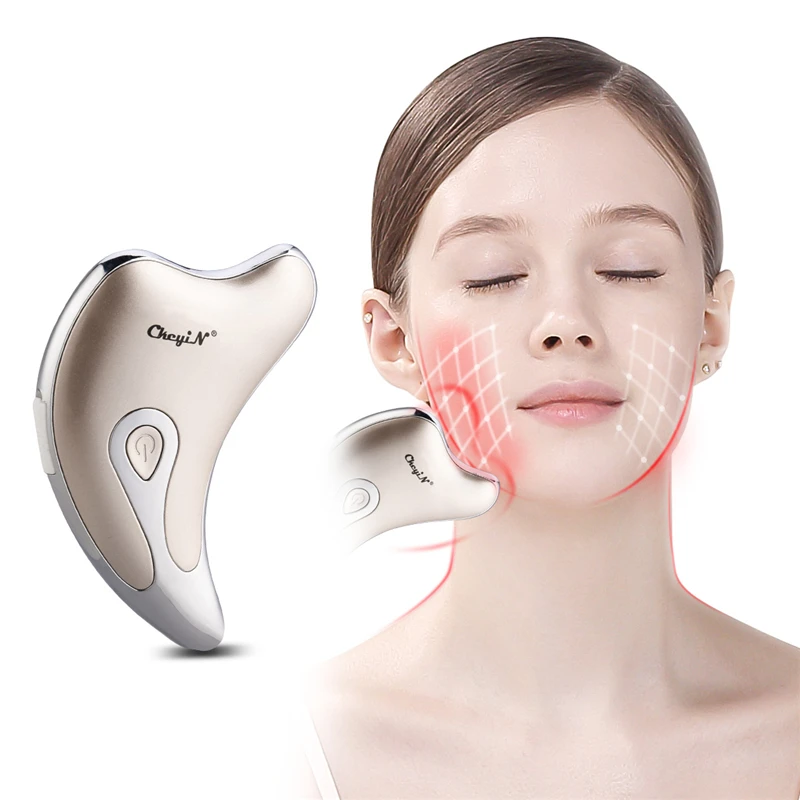 Electric Gua Sha Board Facial Massager Face Lifting Scraping Tool Microcurrent Massage Guasha Plate Wrinkle Removal Slimming 48