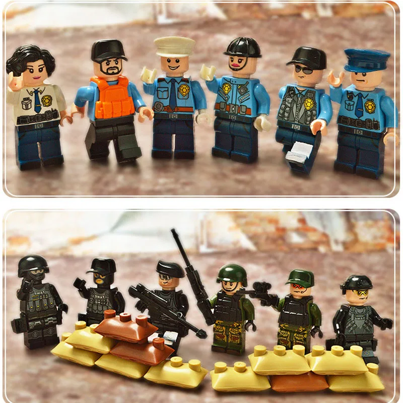 12 шт./лот, военные солдатики, кирпичные модели, специальные полицейские силы, военные строительные блоки, сборные игрушки, хобби для мальчика, рождественский подарок