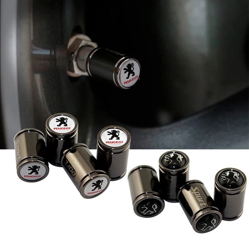 4pcs for Peugeot 2008 208 308 408 508 108 207 307 407 507 107 206 306 3008 4008 Car Wheel Tire Valve Air Stem Caps Accessories