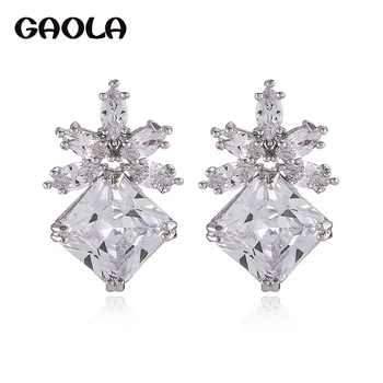 

GAOLA High Quality Cubic Zirconia Flower Shape Stud Earrings Women Fashion Jewelry GLE7876