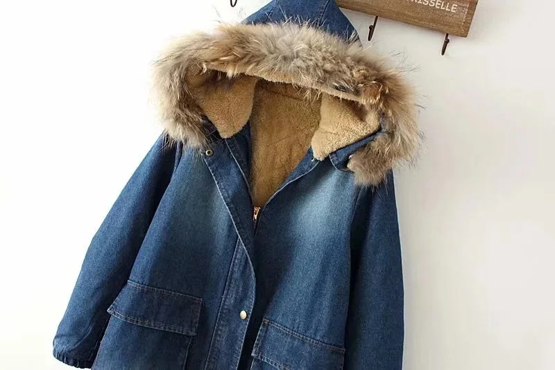 

2018 Fall And Winter Clothes Loose-Fit College Style Removable Shoulder Fox Fur Collar Large Pocket Solid Color Berber Fleece Co