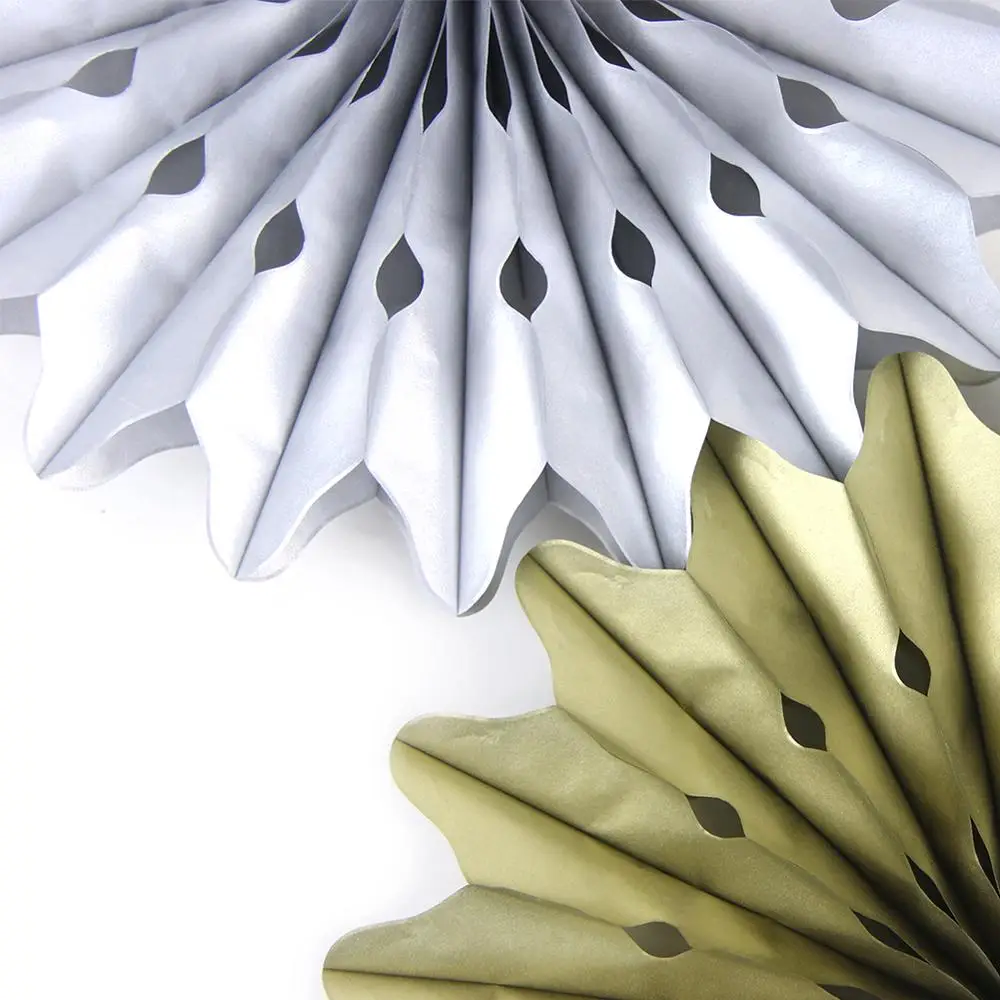 Фотофон с золотыми металлическими веерами 2 шт. 30 см|wedding anniversary|bridal showerpaper rosettes |
