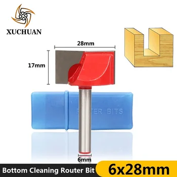 

1pc 6mm Shank 28mm Woodworking Engraving Bottom Cleaning Router Bit CNC Milling Cutter Carbide End Mill Wood End Milling