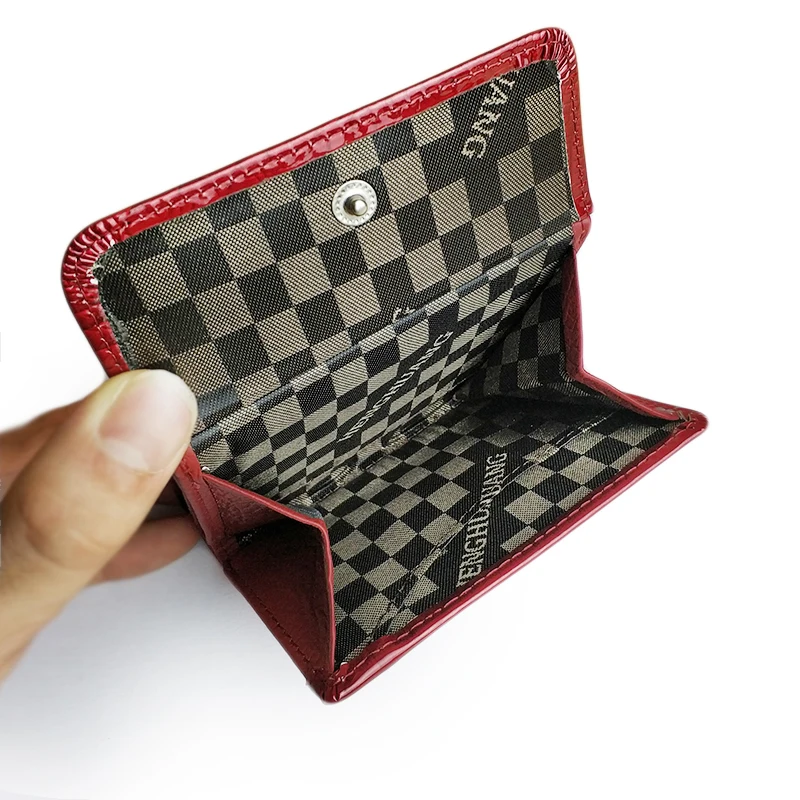 HH Women Wallet Patent Leather Lady Short Hasp Zipper Coin Card Holder Purse Mini Wallets Female Luxury Alligator Purses Clutch
