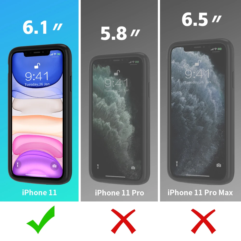 Чехол Newdery power для iPhone 11,5000 мАч, чехол для зарядки аккумулятора с полным корпусом Defender Edge, тонкий беспроводной зарядный чехол для ip