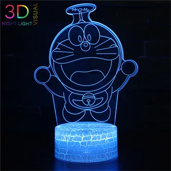 

ATOPH Cartoon Doraemon 3D Night Light in 16 Color Changing Boys Girls Bedside Lamp