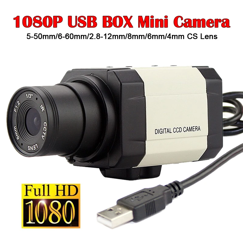 Веб-камера Full HD 1080P USB 5-50 мм 6-60 варифокальная CMOS OV2710 Mini BOX Camera UVC для ПК компьютера