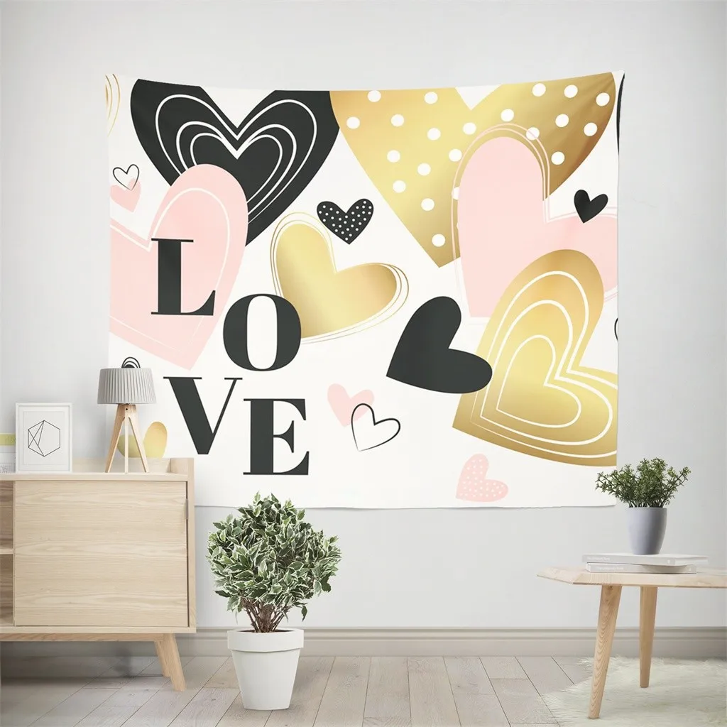 

Valentine's Day Gifts LOVE Tapestry Hanging Cloth Wall Painting Home Decorative Tarot Card Tapestry Wall Hanging Astrology 07