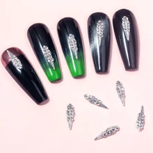 

10pcs Silver Nails Art Metal Zircon Rhinestone Alloy Crystal Flat Back Nail Art Accessories DIY Nails Art Decoration Accessories