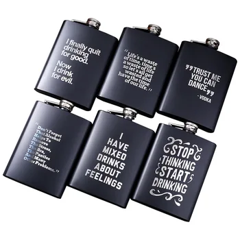 

Black Portable Hip Flask Personalized 8oz Whisky Flagon Wine Whisky Bottle Liquor Sake Vodka Mini Heupfles Household AE50JH