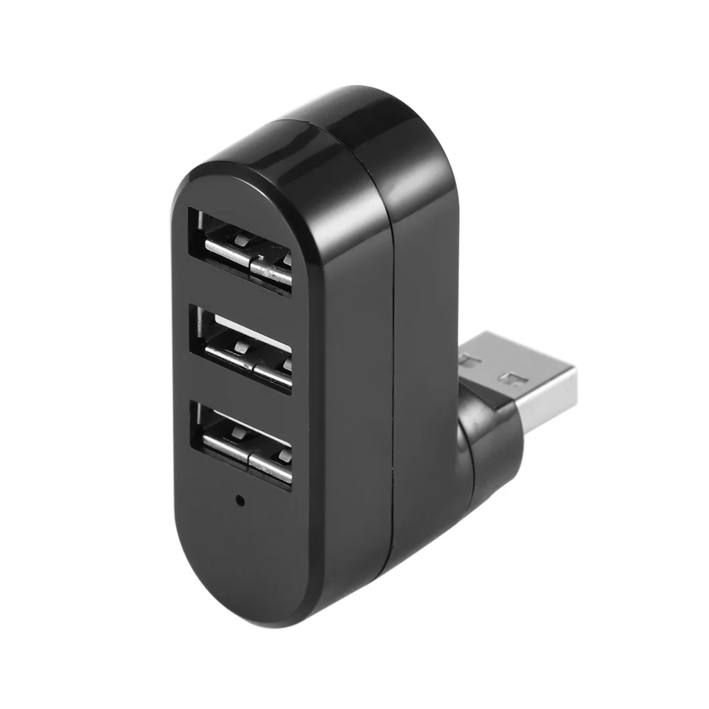 Мини 3 порта USB 2,0 поворотный сплиттер концентратор высокоскоростной передачи данных сплиттер коробка адаптер для ПК ноутбук аксессуары