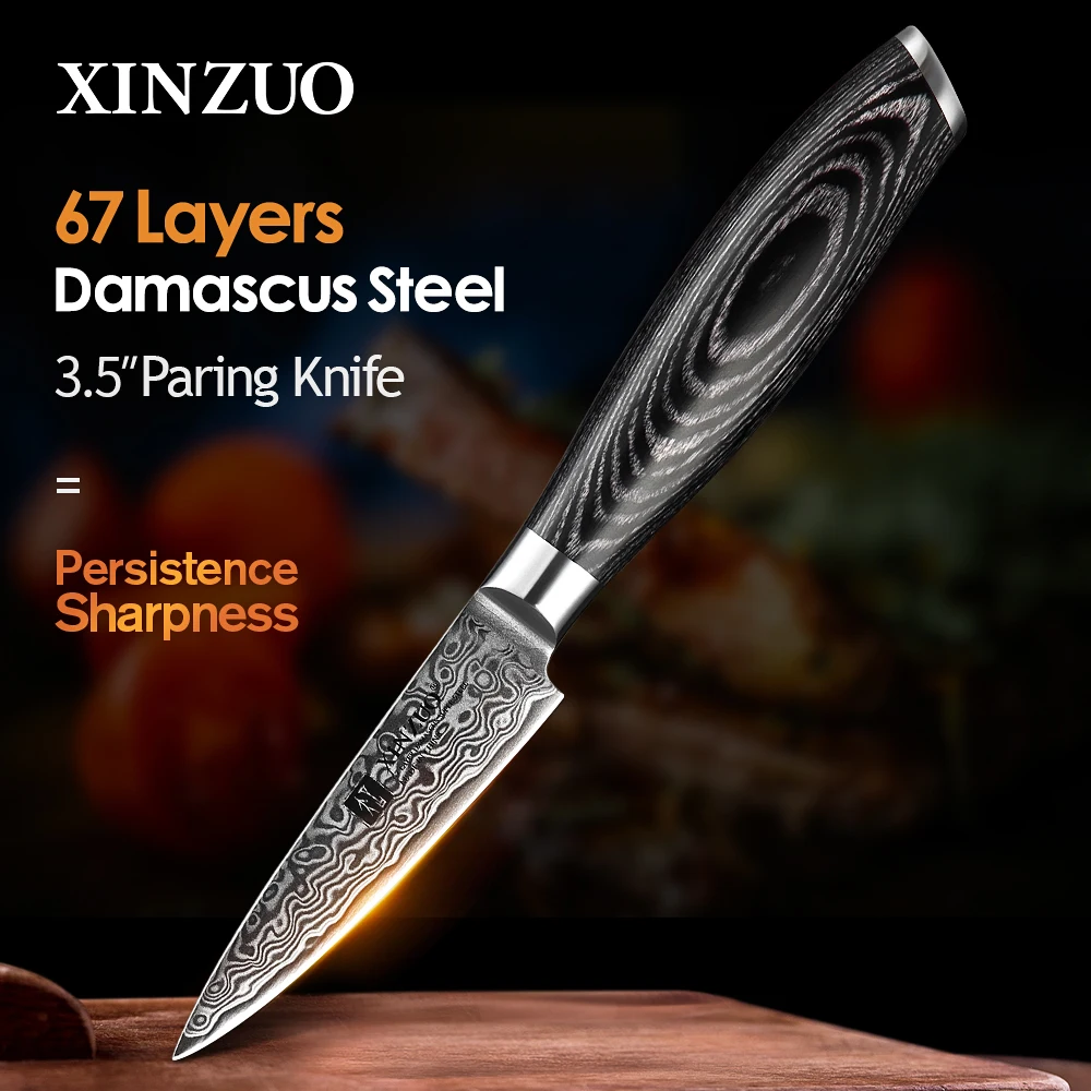 Нож Фруктовый японский из дамасской стали 3 5 дюйма vg10|knife|knife sterilizerknife pen |