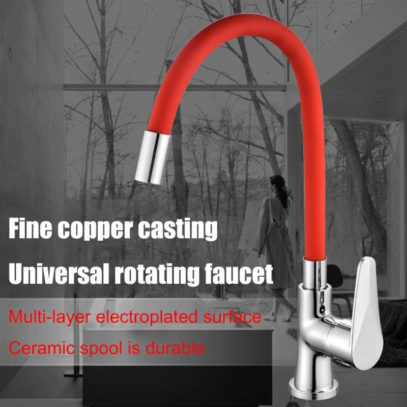 

Multicolor Copper Universal Cold And Hot Water Faucet 360 Degrees Rotating Single Hole Kitchen Faucet 360 degrees rotatabl