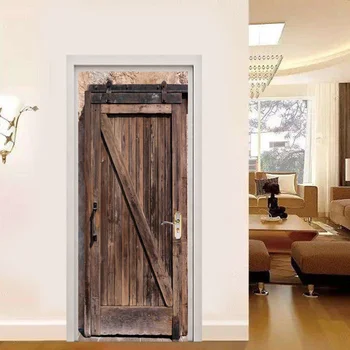 

1pc Door Sticker Decorative Beautiful Renovation Removable Door Decals Door Sticker for Hotel