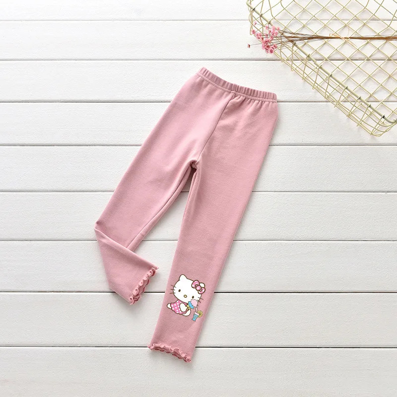 thumbnail image 1 of Hello Kitty pantalones de primavera y otoño sección delgada niñas algodón cómodo desgaste exterior Leggings niños pantalones casuales de dibujos animados, 1 of 5