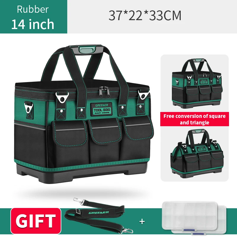 Greener Multi-Function Tool Bag 1680D Oxford Cloth Electrician Bag, Multi-Pocket Waterproof Anti-Fall Storage Bag mechanic tool bag Tool Storage Items