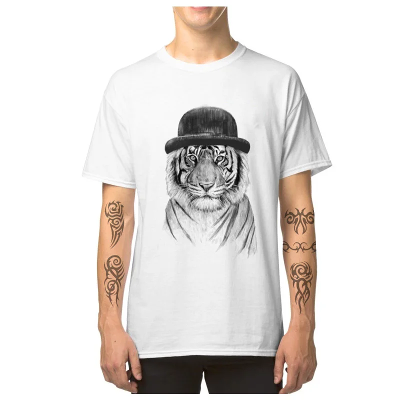 Chic_Tiger_4103 Men Fitted Fashionable T Shirt Crew Neck Autumn All Cotton T Shirts comfortable Short Sleeve Tee Shirts Chic_Tiger_4103 white