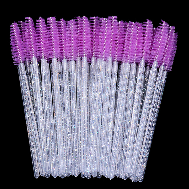 Newest Crystal 3D Eyelash Mascara Wands Clear Lash Spoolies Wholesale Eye Lashes Brushes Micro Applicators