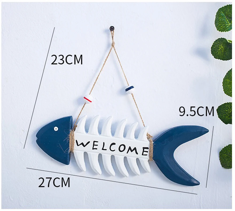 Ретро Средиземноморский стиль ретро деревенский ручной резной Висячие деревянные рыбные украшения для домашнего декора подарок 041