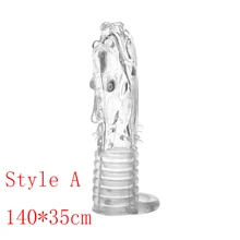 Reusable Condom Penis Extender Sleeve Rings Cock Cover Ring Dildo Sheath Penile Erection Massage Condoms Sex Toys for Men член