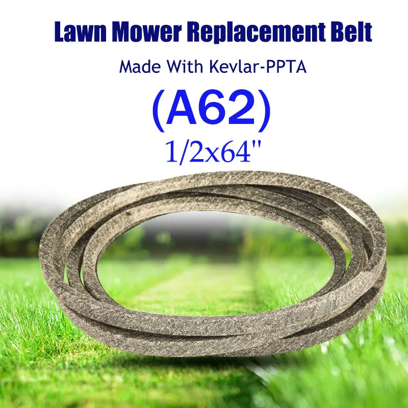 

Make with Kevlar Lawn Mower Belt 1/2x64"A62 For CUB-CADET MTD John-Deere AYP HUSQVARNA MKFLGBB2-A62R16 754-04145 954-04145