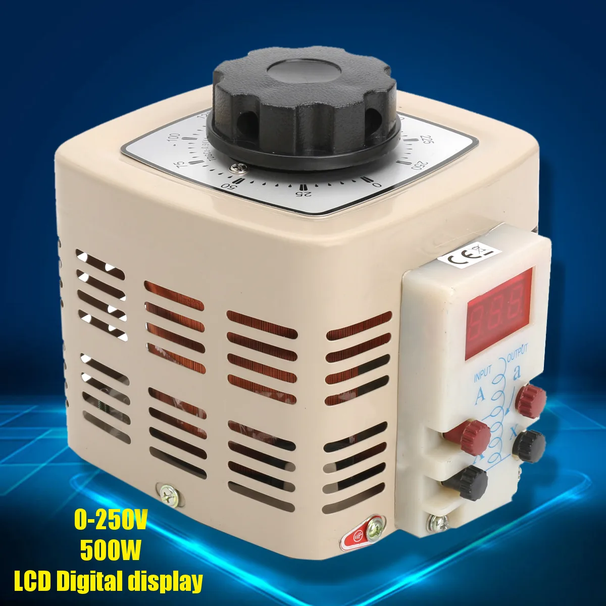

AC Variable Digital Voltage Adjustable Regulator Transformer 2A 500w 220v Single-phase 0-250v TDGC2-0.5KVA Power Supplies