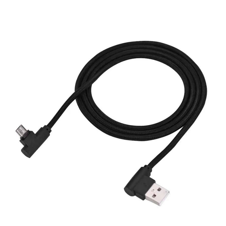 

1M 90 Degree Right Angle Micro USB 2.0 Braided Cable Charging & Sync Data Line