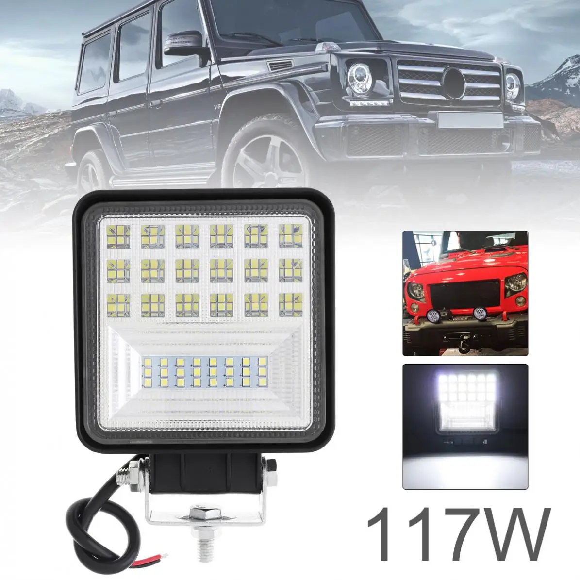 

4 Inch 6000K 117W Ultra Bright Waterproof LED Car Work Light Light Pod Combo Light Off Road Driving Light with DRL Fog Light