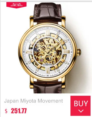 LOBINNI мужской роскошный бренд часов Япония MIYOTA автоматические механические MOVT Мужские наручные часы Сапфировая кожа relogio masculino
