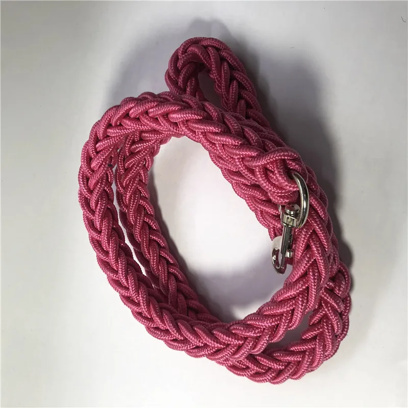 1.2M Length Large Dog Hand-knitted Leash Nylon Rope iron Buckle Pet Traction Rope For Big breed dogs Pet Traction Rope Firm