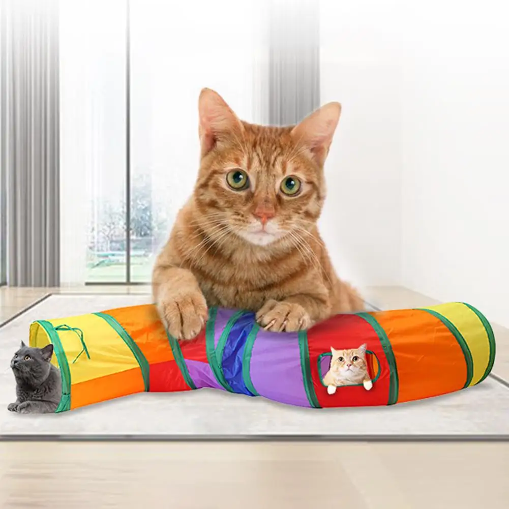 Радуга S Форма Складной Кот туннель труба Котенок Pet играть обучение